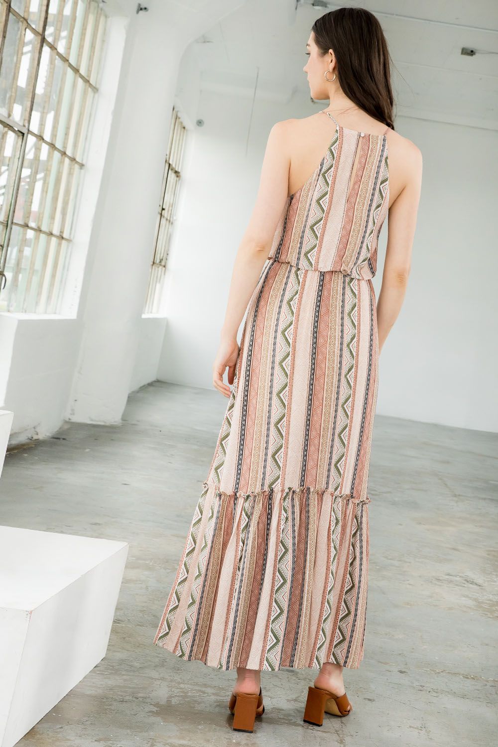 Halter Print Maxi Dress